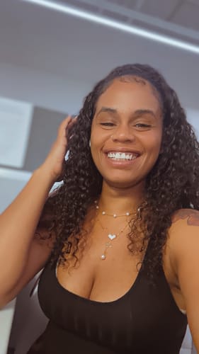 Customer photo review of CurlyMe 3 In 1 Half Wig Water Wave Glueless Install Half Wig With Adjustable String Beginner Friendly