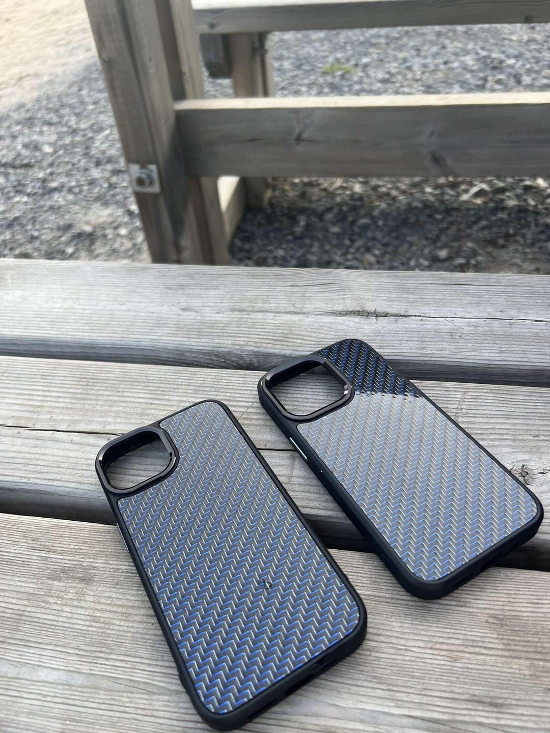 Customer photo review of Blue Reflective - MagSafe Carbon Fiber Phone Case