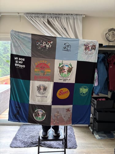 Customer photo review of Classic T-Shirt Blanket