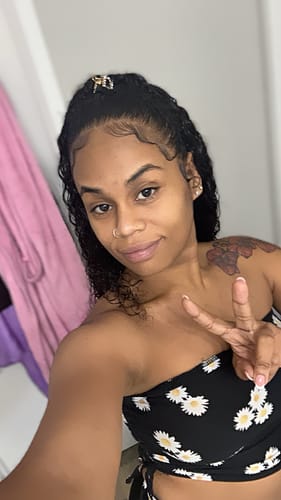 Customer photo review of CurlyMe 3 In 1 Half Wig Water Wave Glueless Install Half Wig With Adjustable String Beginner Friendly