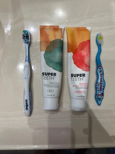 Customer photo review of Remineralizing Hydroxyapatite Prebiotic Toothpaste 3 Pack Bundle
