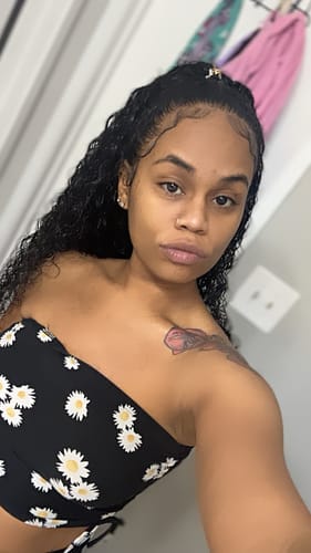 Customer photo review of CurlyMe 3 In 1 Half Wig Water Wave Glueless Install Half Wig With Adjustable String Beginner Friendly