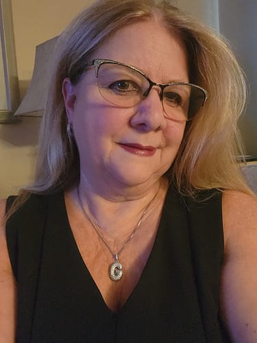 Customer photo review of Bubble Letter Initial Necklace
