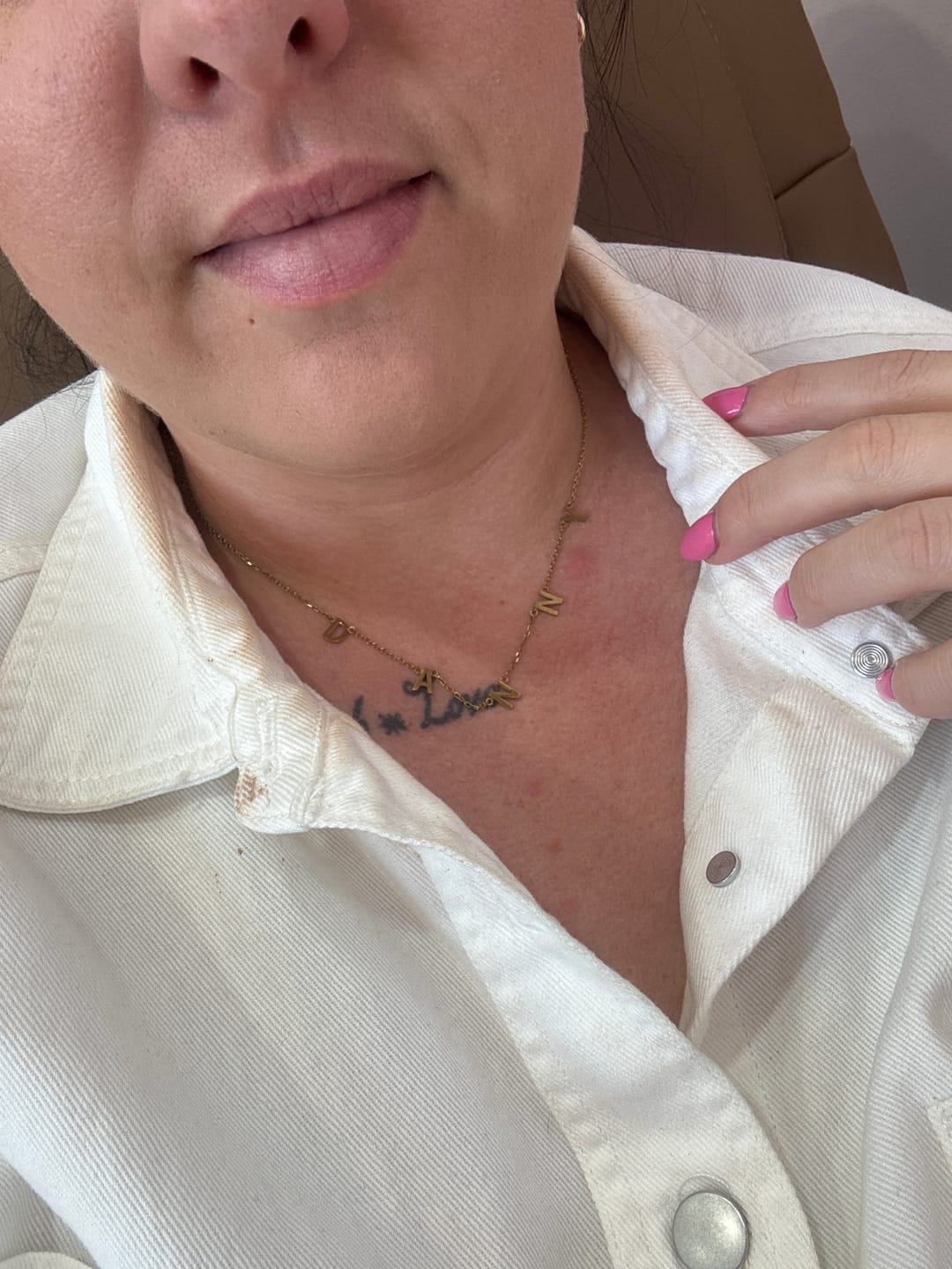 Customer photo review of The Original Initial Letter Necklace