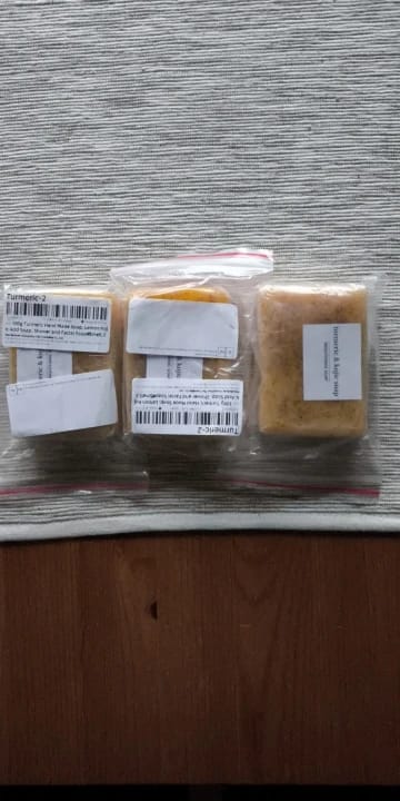 Customer photo review of Lemon turmeric & kojic-acid brightening soap