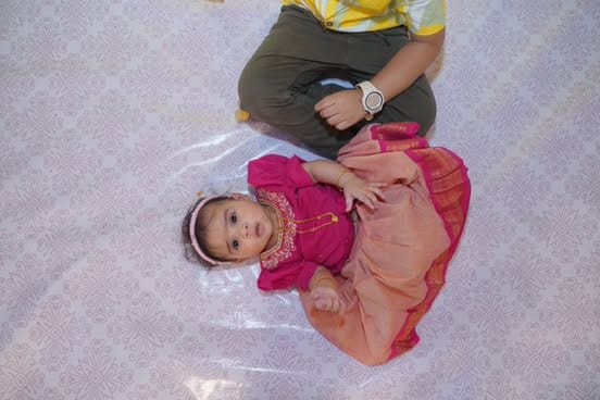 Customer photo review of Pink and Blush Kids Langa Blouse – Ethnic Lehenga Dress for Baby Girl