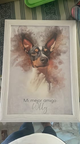 Customer photo review of Foto de tu mascota en estilo acuarela | Regalo para cachorros, perros y gatos