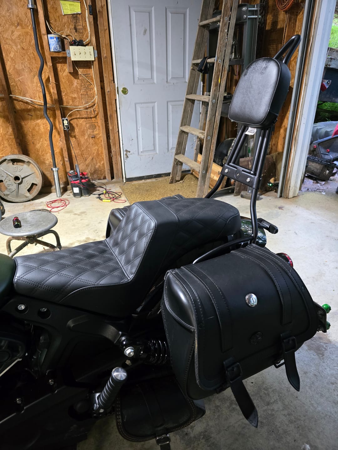 Customer photo review of Viking Iron Born Plain Leather Short Motorcycle Backrest Pad for Indian Foldable Sissy Bar