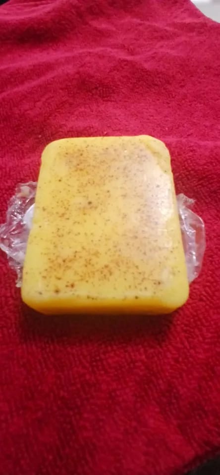 Customer photo review of Lemon turmeric & kojic-acid brightening soap