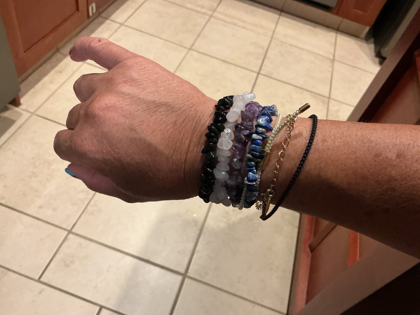Customer photo review of 12 Natural Crystal Bracelets + Box