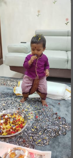 Customer photo review of Lavender and Wine Dhoti Kurta for Boys – Traditional Ethnic Wear for Baby Boy