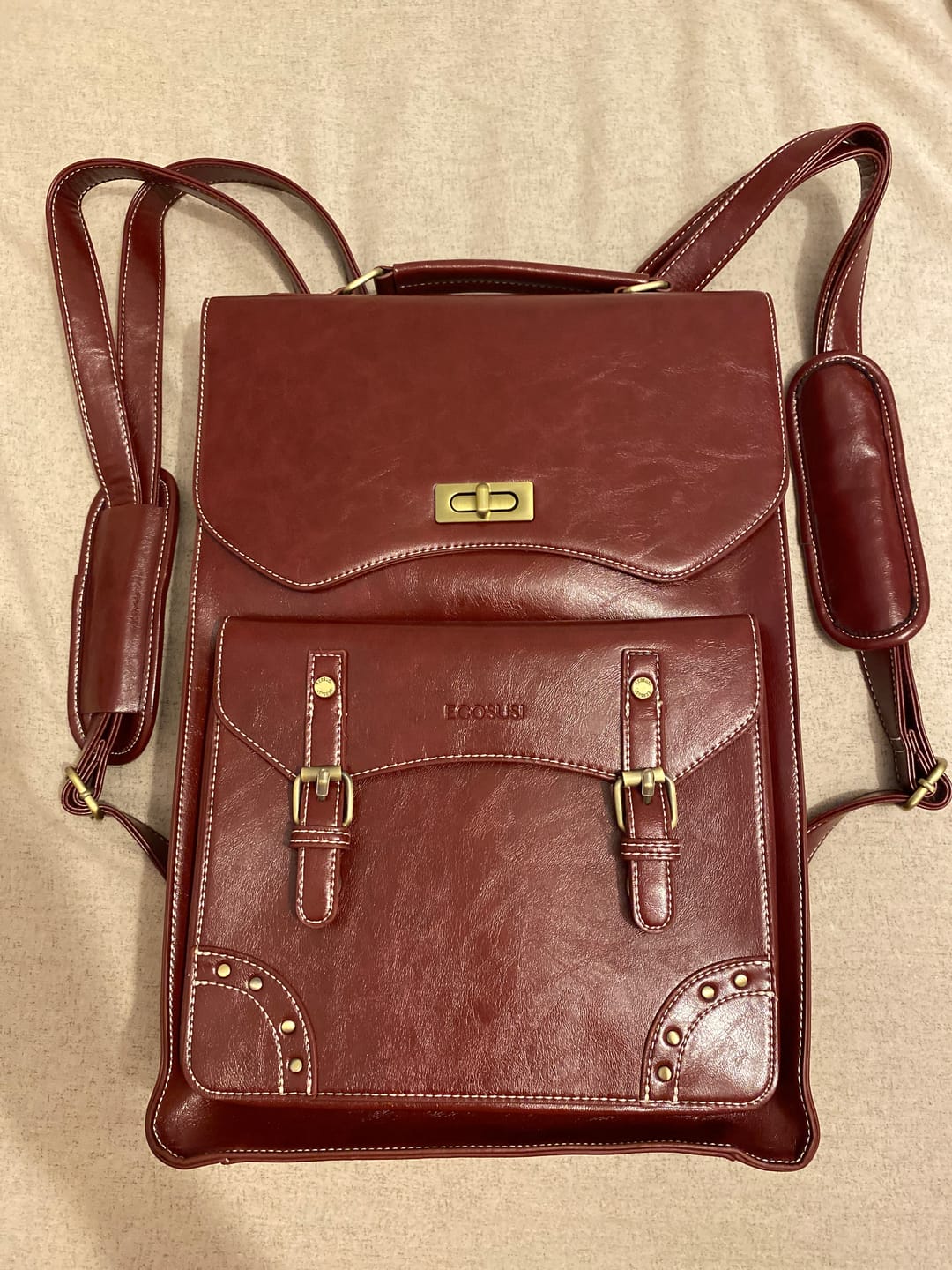 Customer photo review of Wilder Vintage Leather 15.6-inch Laptop Backpack