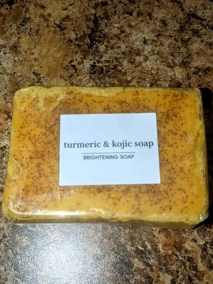 Customer photo review of Lemon turmeric & kojic-acid brightening soap