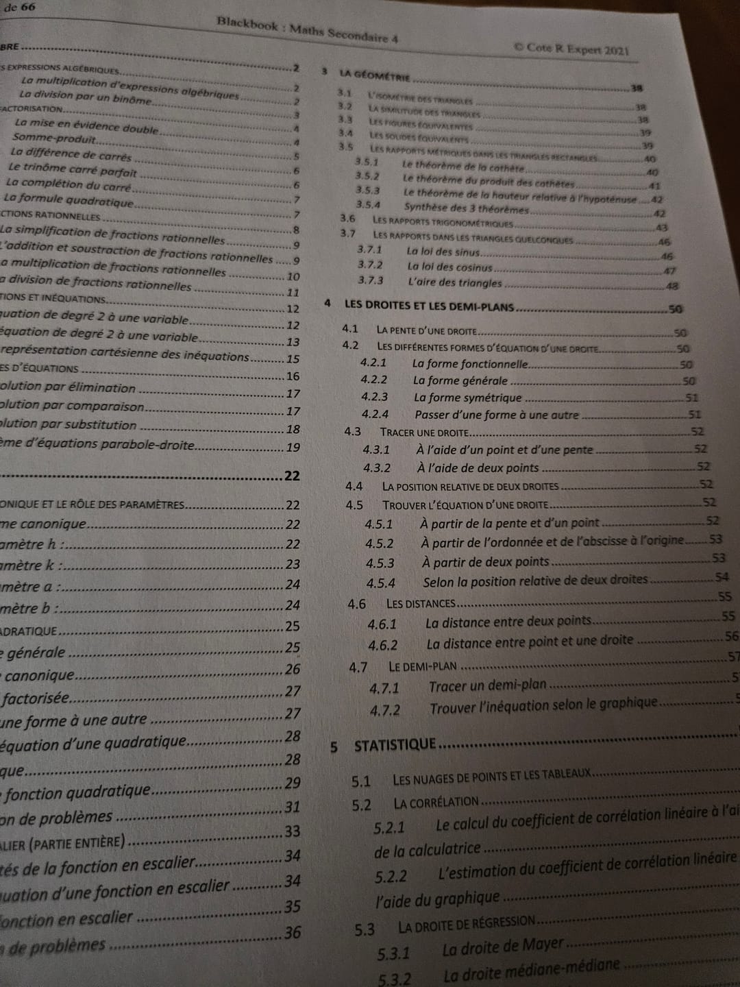 Customer photo review of Livret "Black Book" Mathématiques SN 4 (Secondaire)