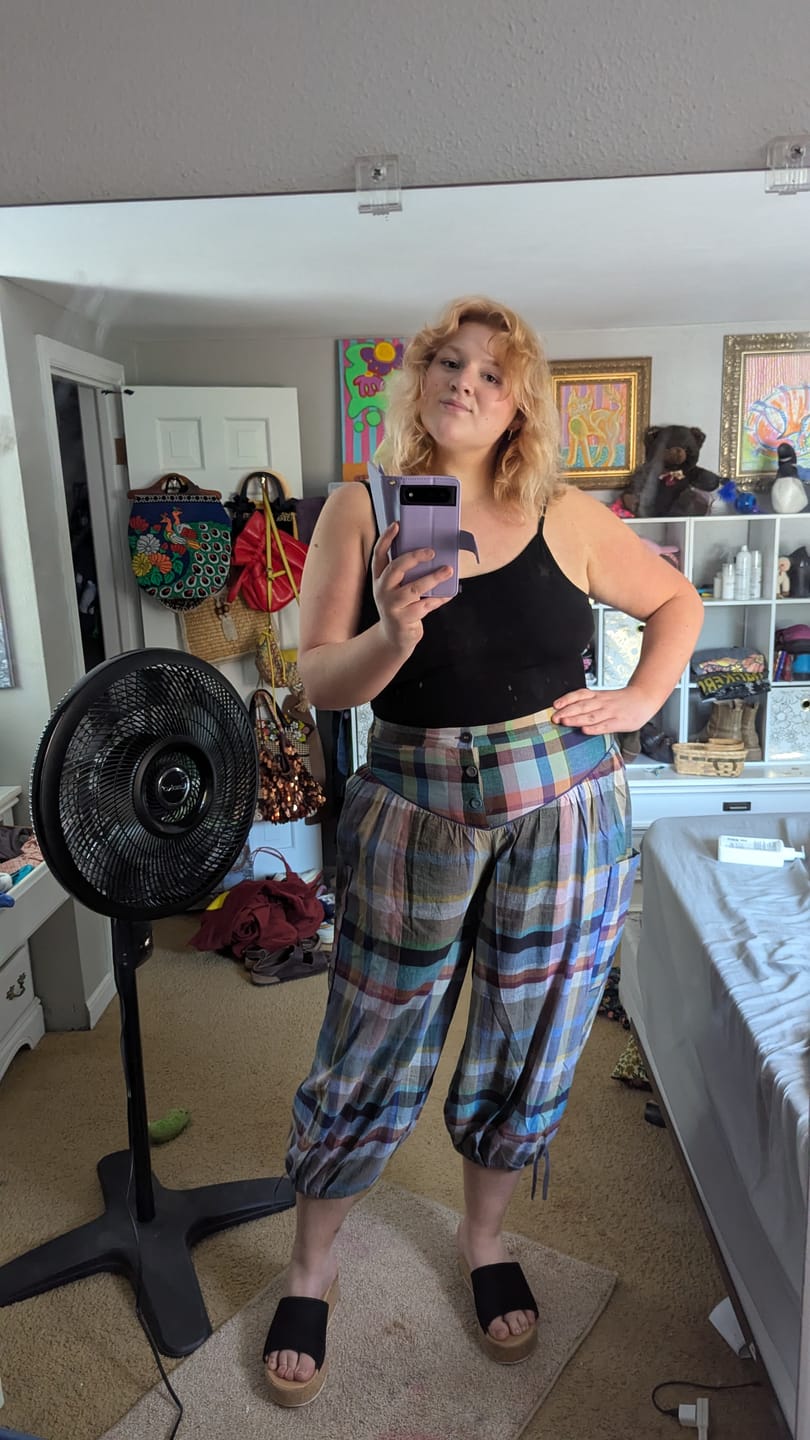 Customer photo review of VERA PANTS | MIST CHEX