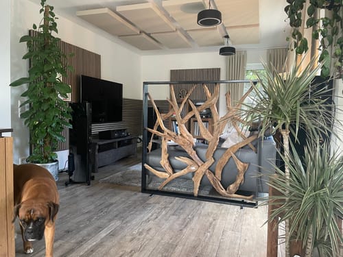 Customer photo review of MAZE Raumteiler Teakholz 140cm x 140cm