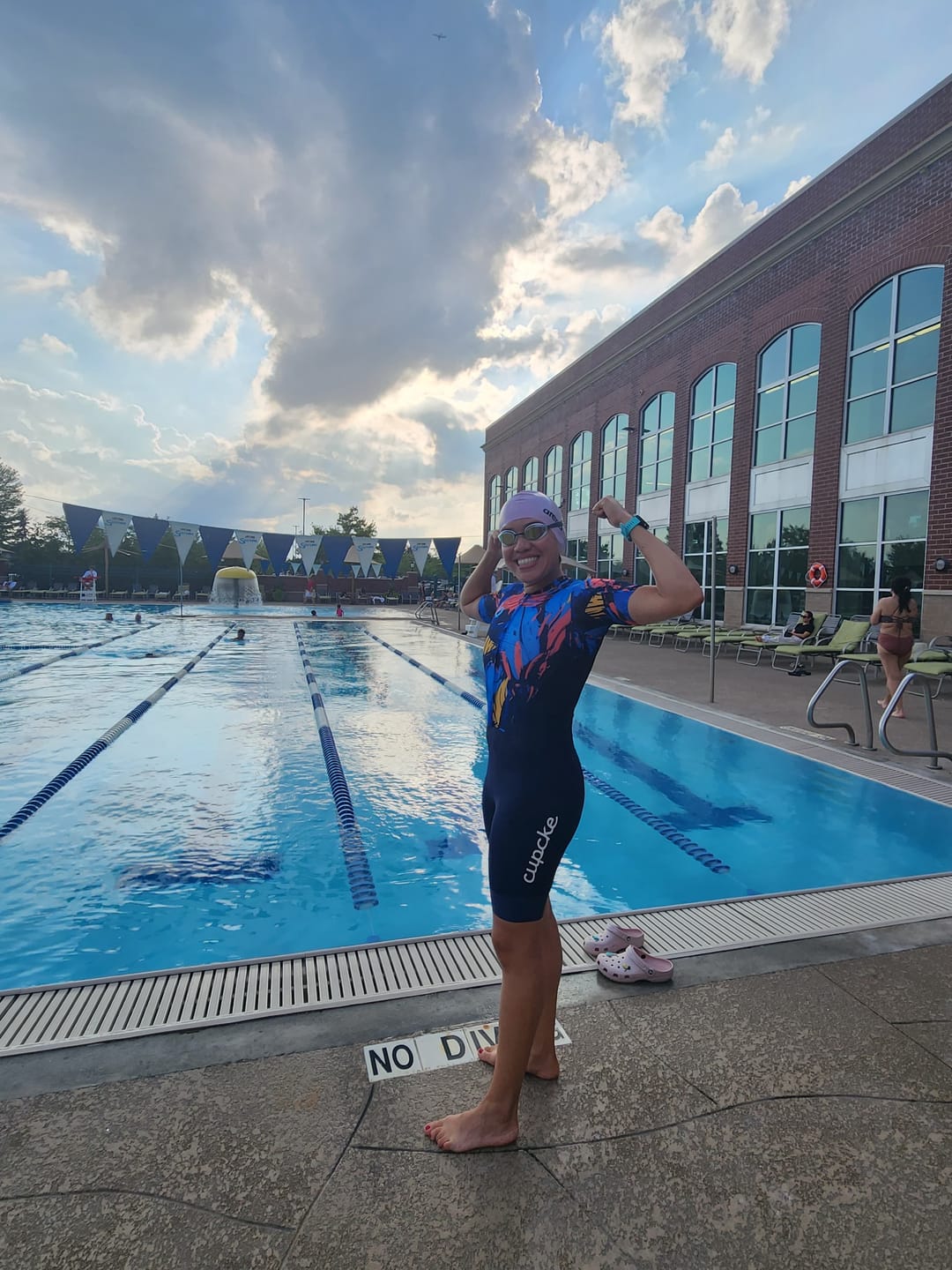 Customer photo review of Womens Brushed Blue Aero Tri Suit