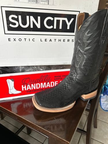 Customer photo review of Matte Black - Genuine Python Boots