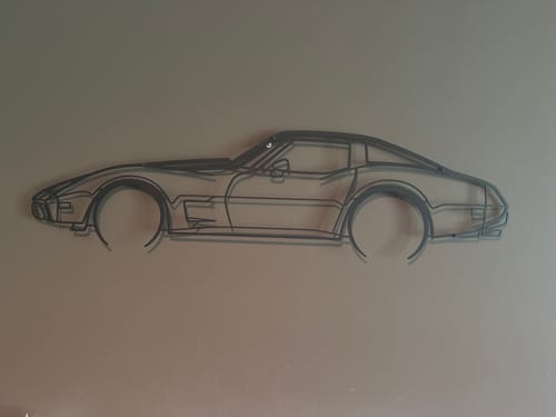 Customer photo review of Your Custom Car Silhouette Metal Wall Art