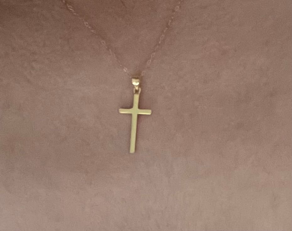 Customer photo review of Collier Croix Acier Inoxydable