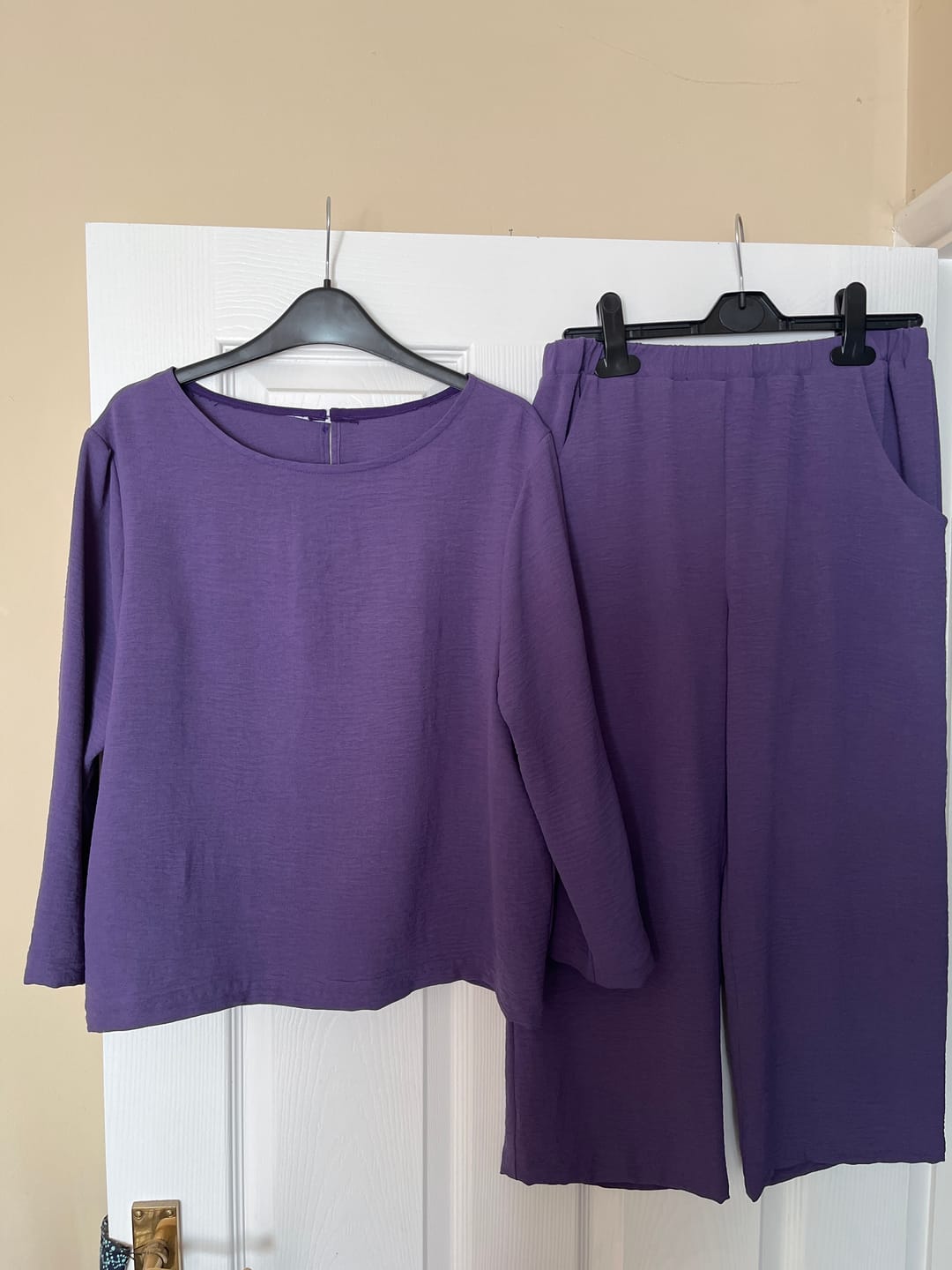Customer photo review of Plain Italian Stretch Crepe Polyester Fabric