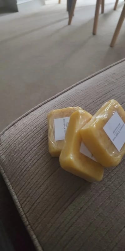 Customer photo review of Lemon turmeric & kojic-acid brightening soap