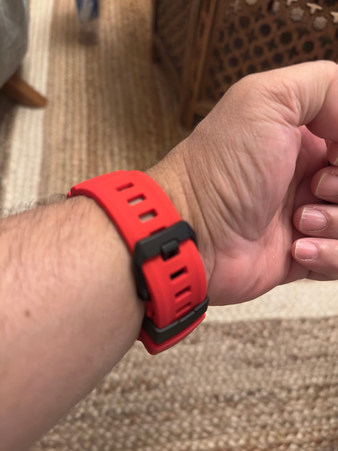 Customer photo review of Sport Soft Silicone and Titanium Buckle Strap for Apple Watch