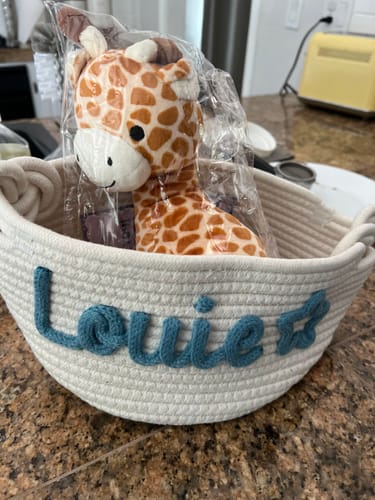Customer photo review of Baby Knits™ Personalized Knitted Basket