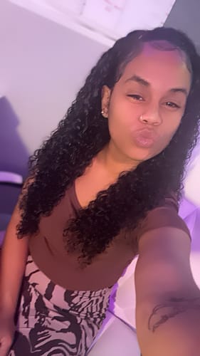 Customer photo review of CurlyMe 3 In 1 Half Wig Water Wave Glueless Install Half Wig With Adjustable String Beginner Friendly