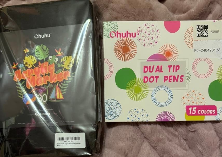 Customer photo review of Ohuhu - Set 30 Marcadores Acrílicos Kakaako Doble Punta