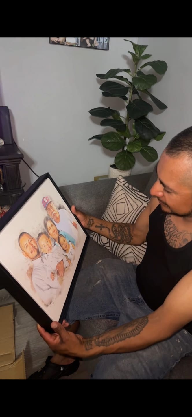 Customer photo review of Personalized Watercolor Memorial Portrait