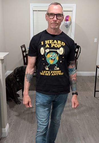 Customer photo review of I Heard a Pop T-Shirt