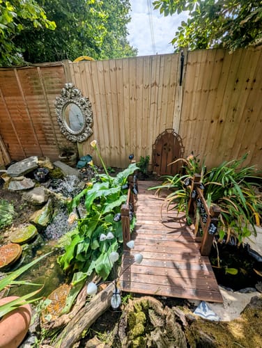 Customer photo review of Large Rusty Metal Elf / Fairy Door Garden Decoration