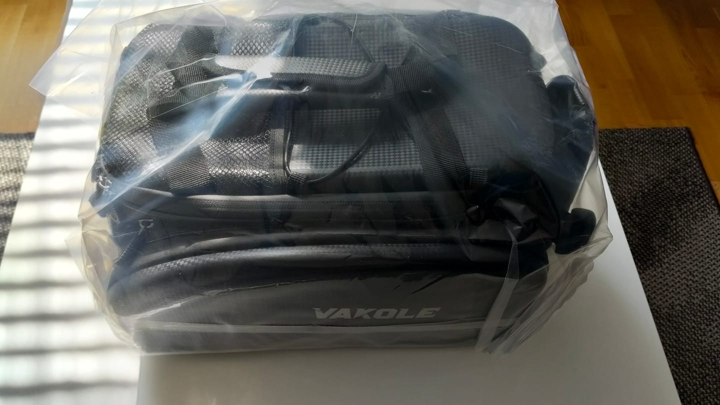 Customer photo review of Vakole Waterproof Bike Rack Bag With Large Capacity(17-35L)
