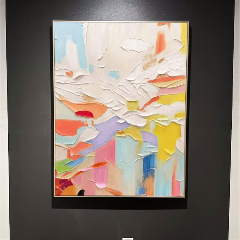 Customer photo review of Colorful Abstract Textured Painting Canvas #AT007