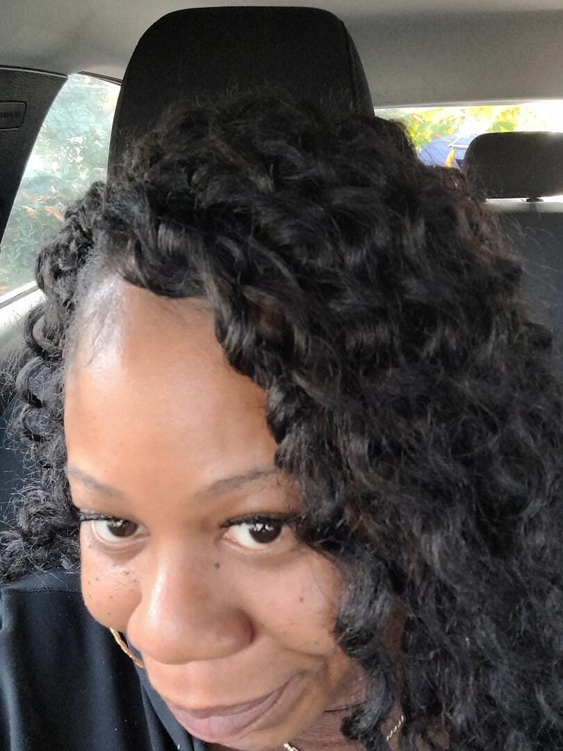 Customer photo review of Freetress Synthetic Crochet Braid - BEACH CURL 12"