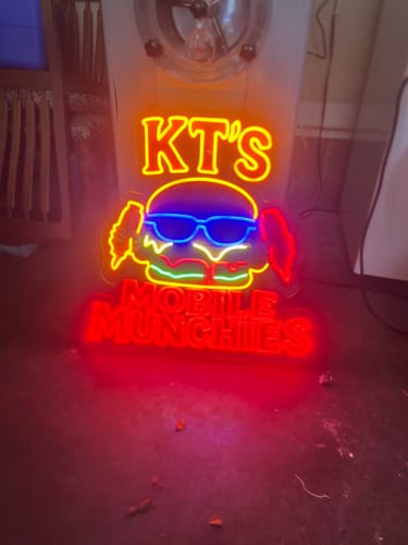 Customer photo review of KT'S MOBILE MUNCHIES - Premium Neon Artwork