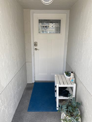 Customer photo review of Smooth Fiberglass Entry Door Slab (3 Panel Craftsman)
