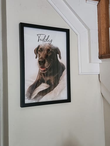 Customer photo review of Custom Watercolor Portraits Using Pet Photo Personalized Poster, Gift for Dogs Cats Lovers, Pet Lover Gift