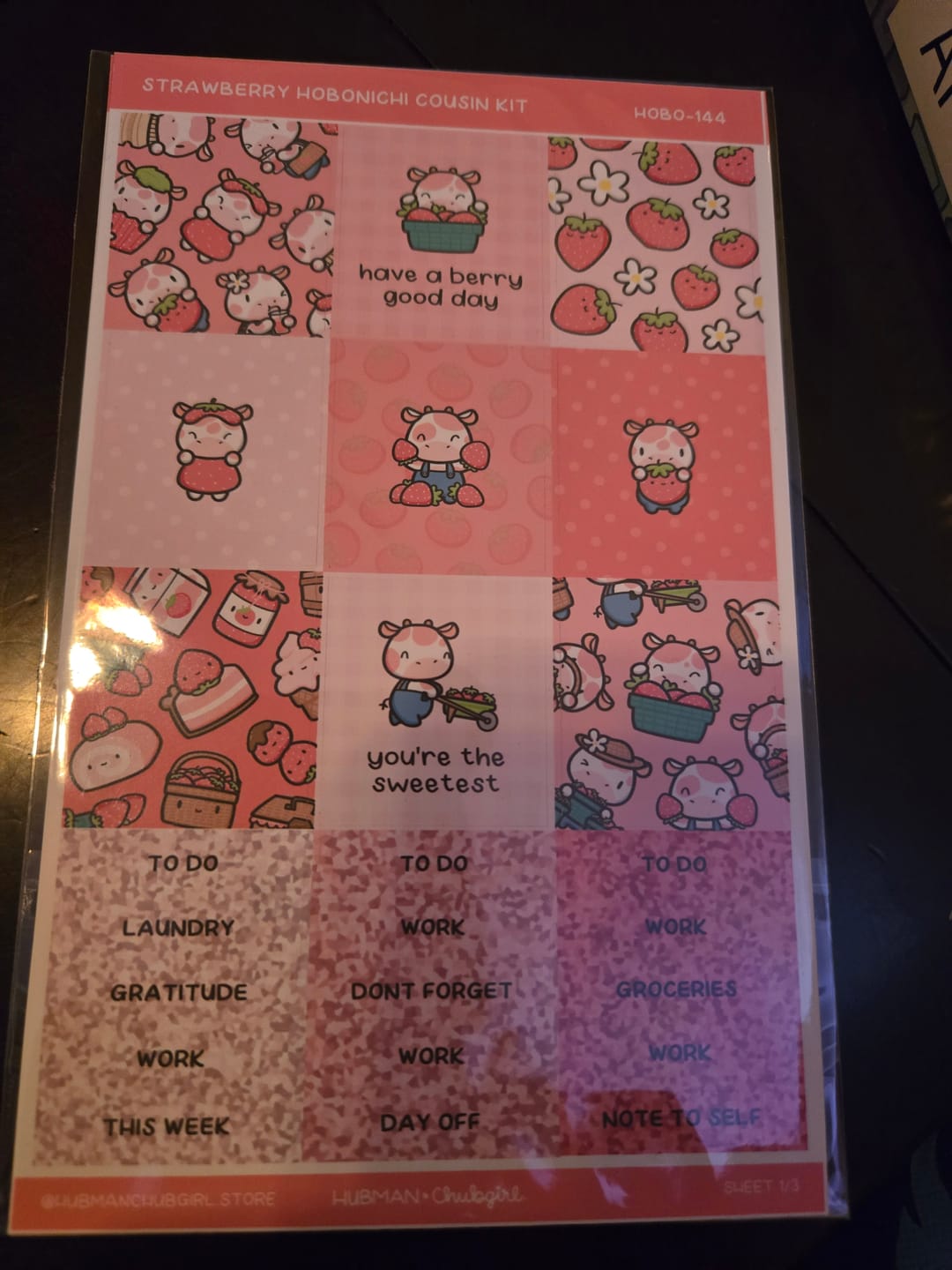 Customer photo review of Strawberry Harvest Theme Hobonichi Cousin Weekly Kit (Set of 3)