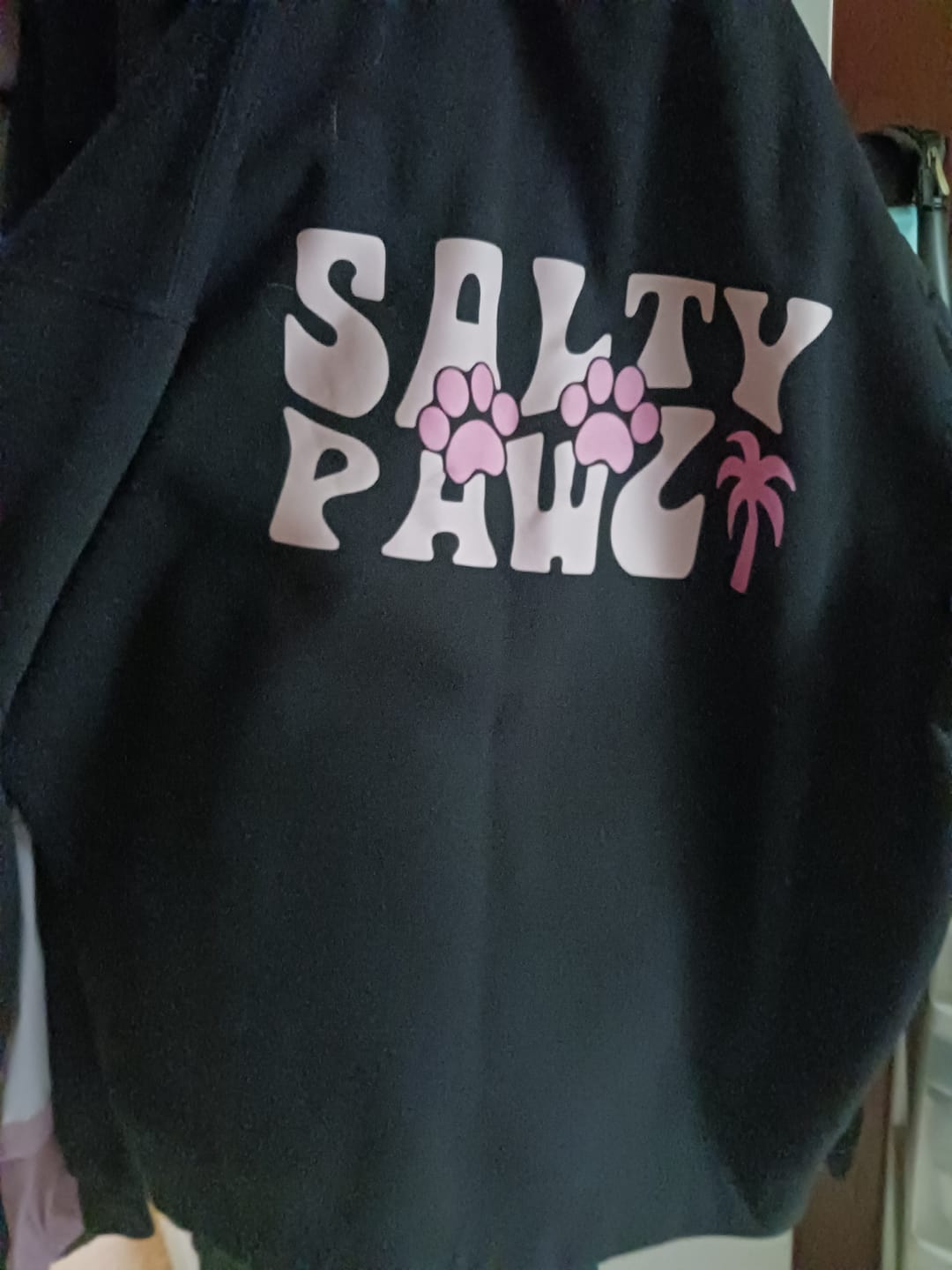 Customer photo review of Salty Pawz Black/Pink (Adult Hoodie)