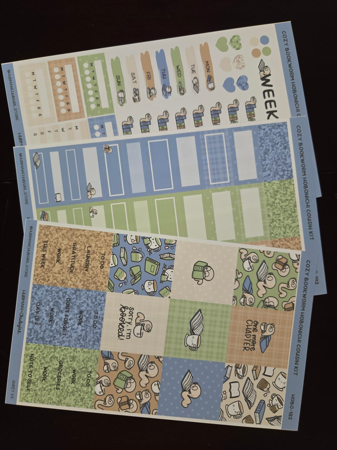 Customer photo review of Cozy Bookworm Theme Hobonichi Cousin Weekly Kit (Set of 3)