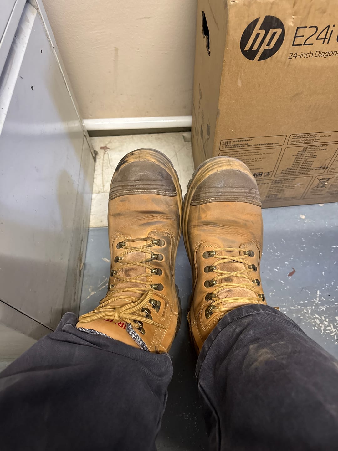 Customer photo review of Brawn Safety Work Boots Tan