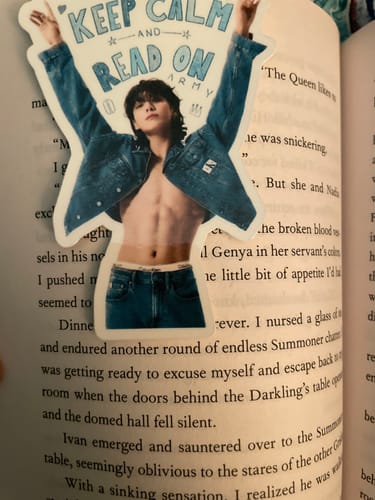 Customer photo review of Jungkook Keep Calm & Read On Magnetic Bookmark