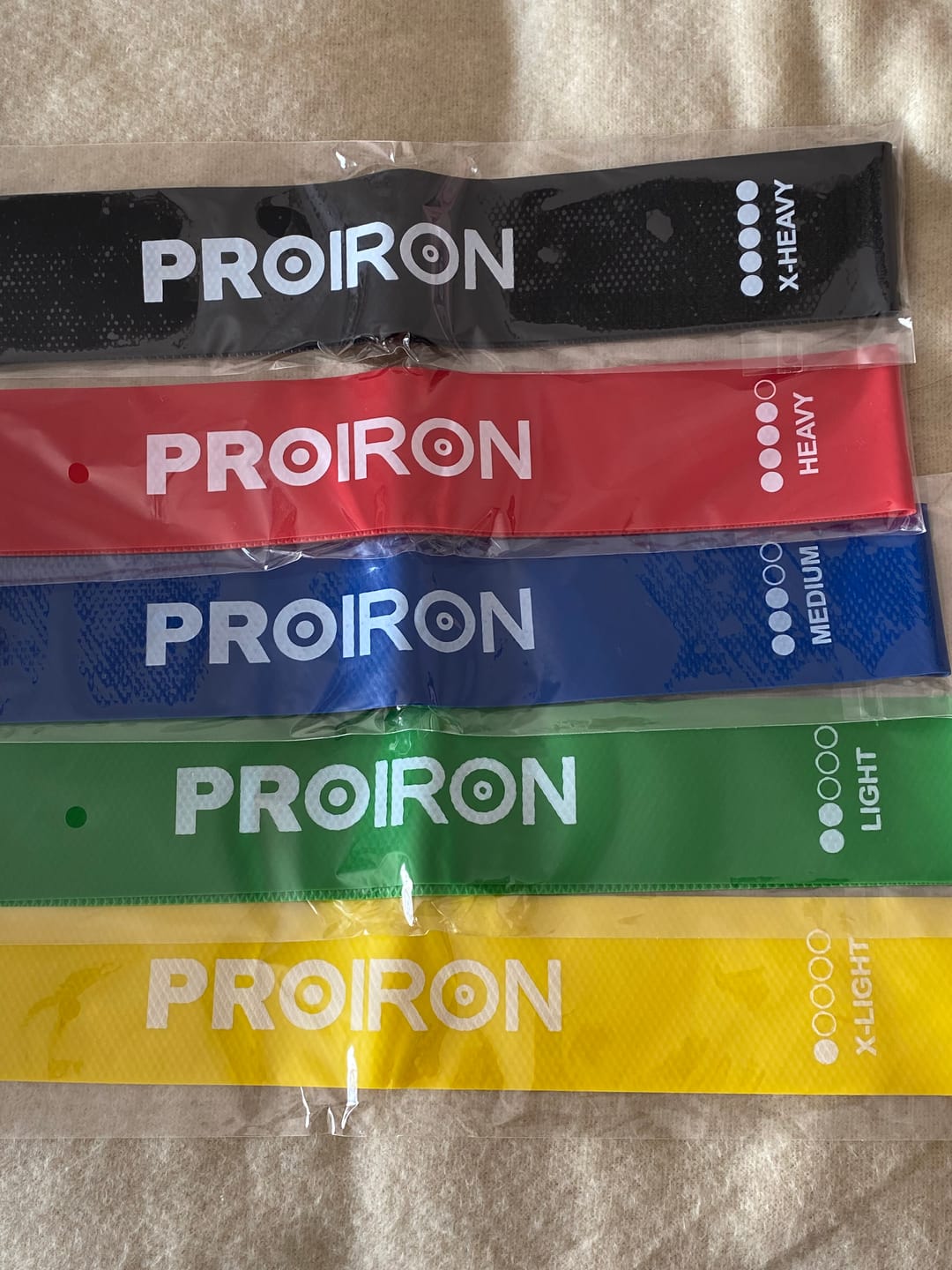 Customer photo review of Set de 5 Bandas de Latex Cerradas