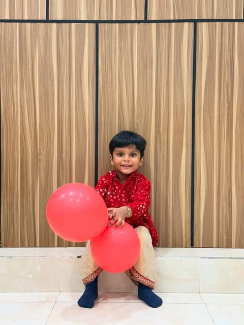 Customer photo review of Royal Red and Gold Dhoti Kurta for Boys – Traditional Ethnic Wear for Baby Boy