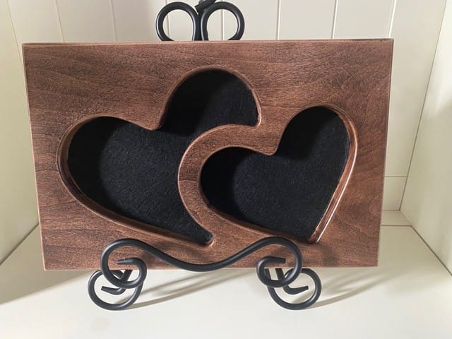 Customer photo review of 10.4x8.2" Nested Double Heart Tray 08 Acrylic Router Template