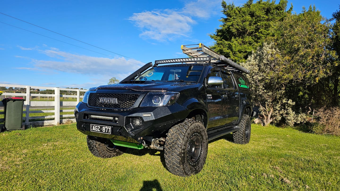 Customer photo review of LED 'Angry Eye' Headlights to suit Toyota Hilux N70
