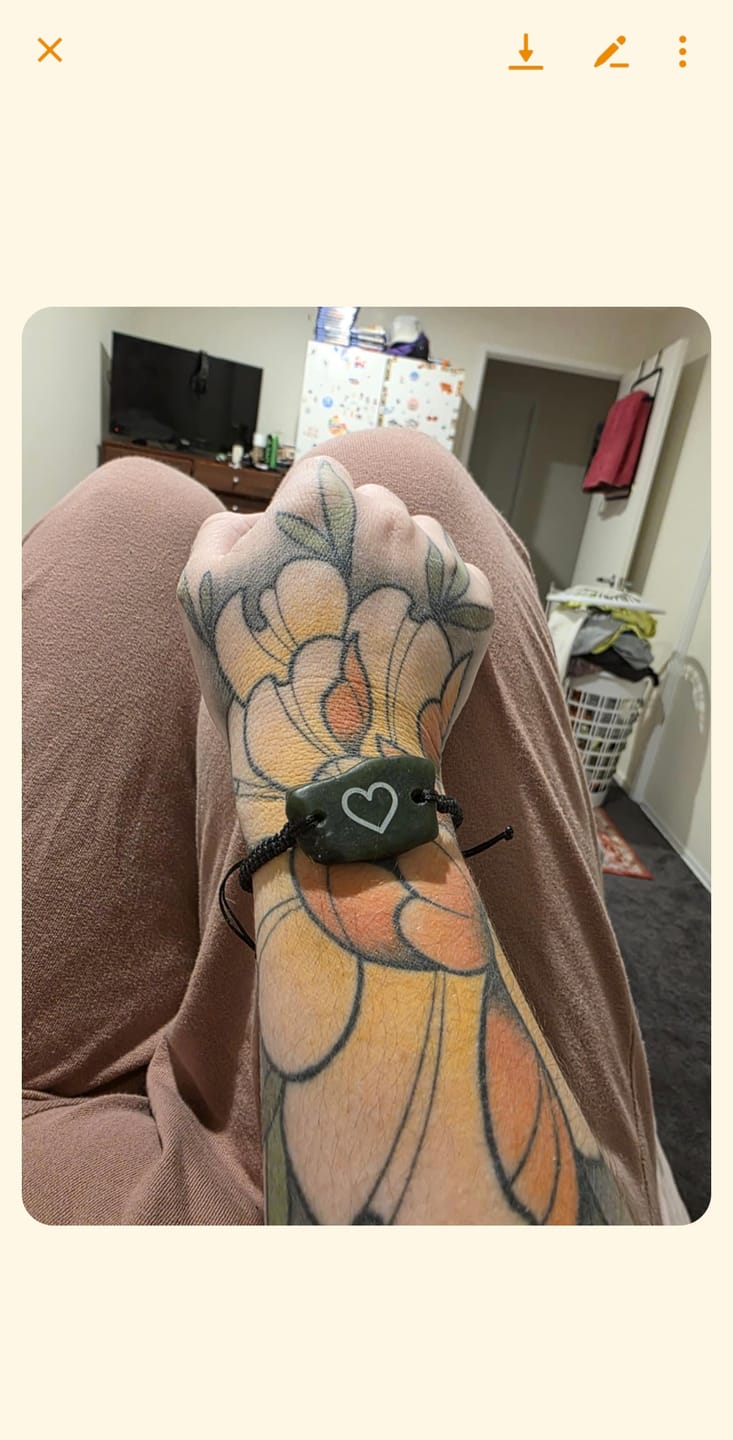 Customer photo review of Greenstone Bracelet