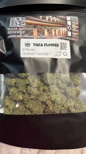 Customer photo review of Sunset Sorbet THCA Flower